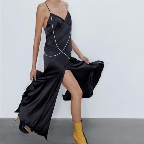 ZARA Slip Dress with Chains - Picture 2 of 6